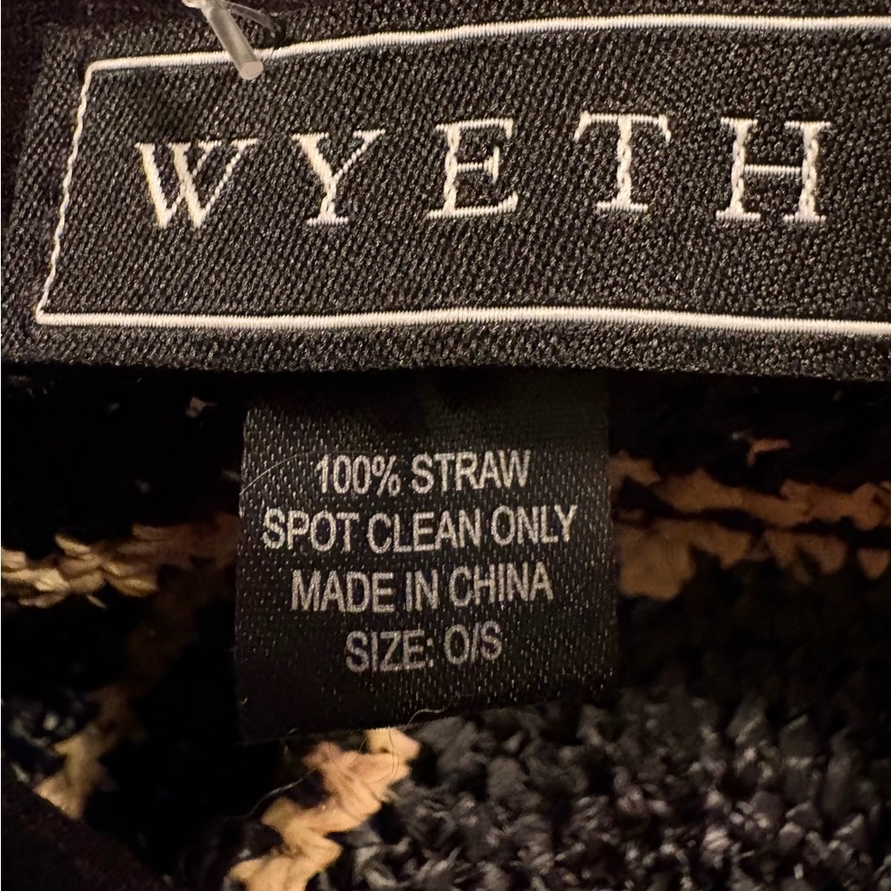 WYETH  Black and Tan Straw Hat New without tags - Picture 4 of 4